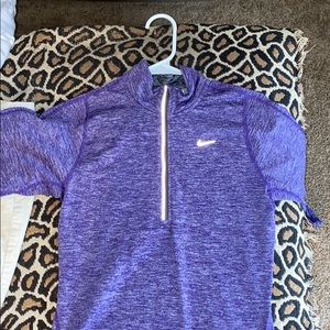purple nike athletic quarter zip
